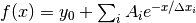 f(x) = y_0 + \sum_i A_i e^{-x / \Delta x_i}